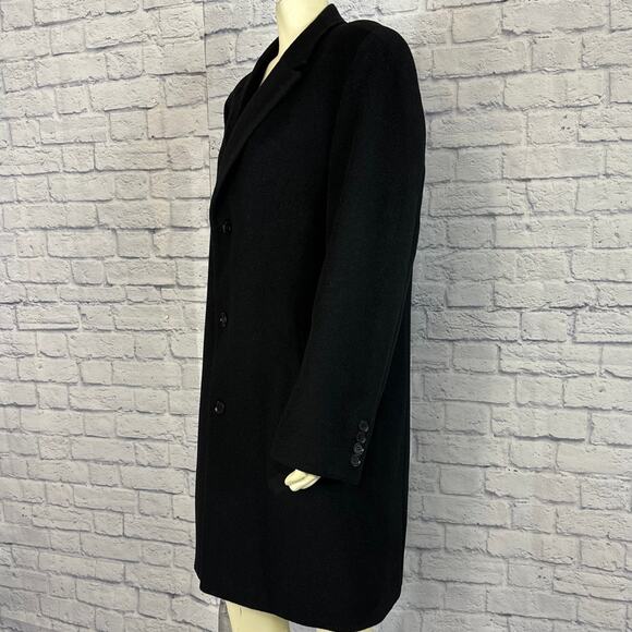 Calvin Klein Cashmere Blend Black Preppy Dressy overcoat size 42 R - Picture 5 of 12